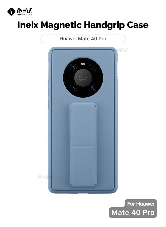 إينيكس جراب حماية 3 في 1 مغناطيسي ذو مسند للهاتف وسوار لأصابع اليد لهاتف هواوي ميت 40 برو ازرق سماوي - Image 1