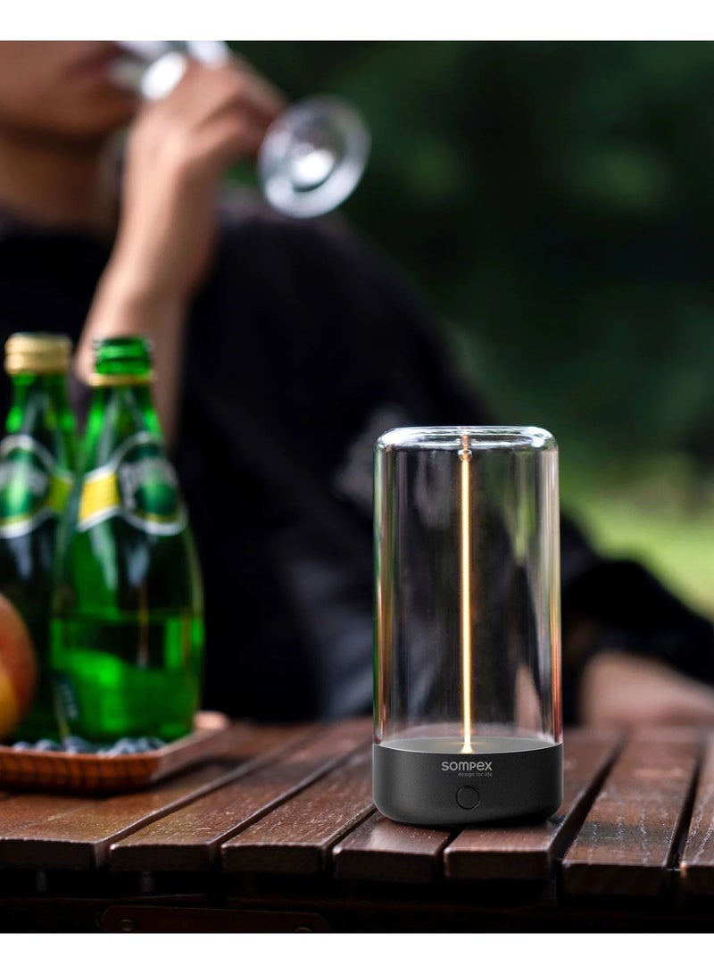 Sompex Pulse Compact Rechargeable Table Lamp | Sleek & Portable LED Light | IP54 (water-resistant) | Brightness memory function | Indoor & Outdoor Use | 3 warm light | 14.5 cm Height - Anthracite - Image 2