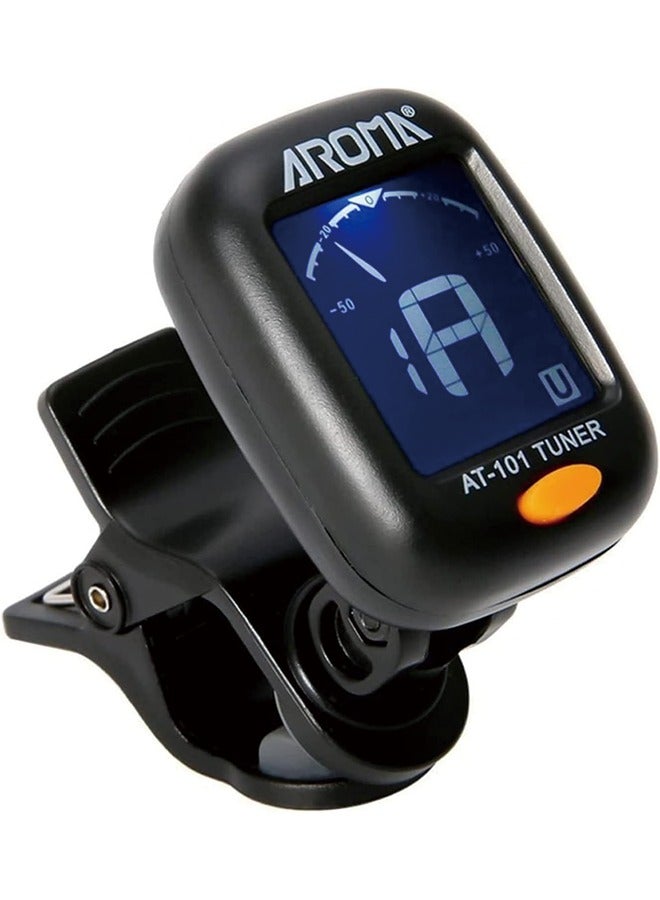 Aroma Clip On Guitar Tuner For All Instruments, Ukulele, Guitar, Bass, Mandolin, Violin, Banjo, Large Clear LCD Display For Guitar Tuner, Chromatic Tuner - Image 1