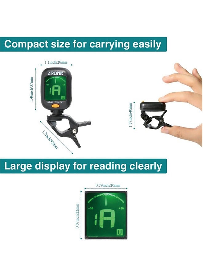 Aroma Clip On Guitar Tuner For All Instruments, Ukulele, Guitar, Bass, Mandolin, Violin, Banjo, Large Clear LCD Display For Guitar Tuner, Chromatic Tuner - Image 5