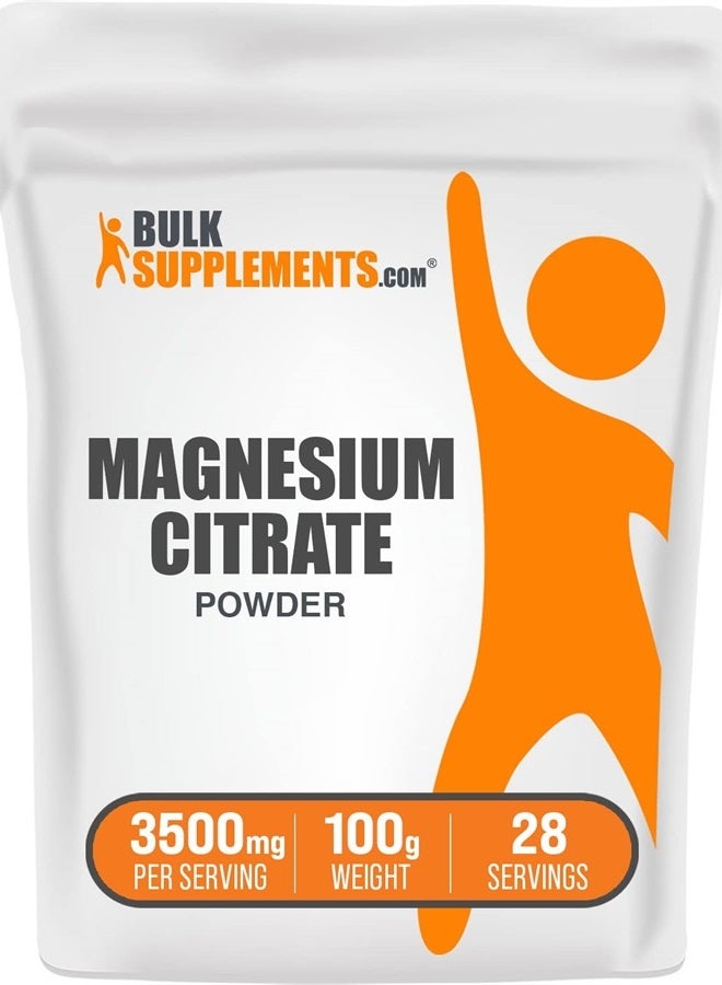 BulkSupplements.com Magnesium Citrate Powder - Magnesium Supplement - Magnesium for Constipation - Magnesium Citrate Laxative - Magnesium Citrate 400mg - 3500mg per Serving (100 Grams - 3.5 oz) - Image 1