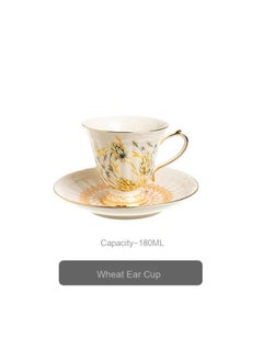 xozgdovg French Gold-Trimmed Vintage Palace Style Afternoon Tea Coffee Cup and Saucer Set 