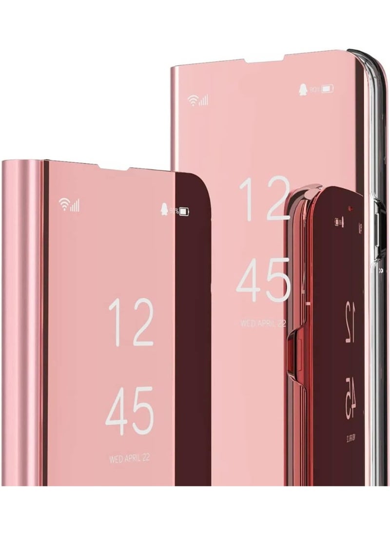 Generic - For Samsung Galaxy Note 20 Clear View Flip Case , Without Sensor , Stand Watching Position , Mirror Full Protection Cover Compatible With Samsung Galaxy Note 20 (6.7") (Rose) - Image 1