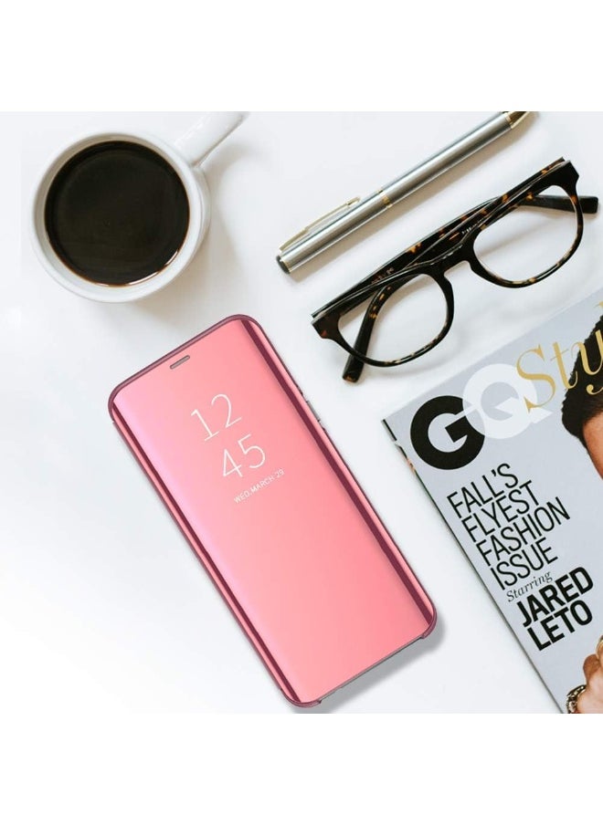 Generic - For Samsung Galaxy Note 20 Clear View Flip Case , Without Sensor , Stand Watching Position , Mirror Full Protection Cover Compatible With Samsung Galaxy Note 20 (6.7") (Rose) - Image 1