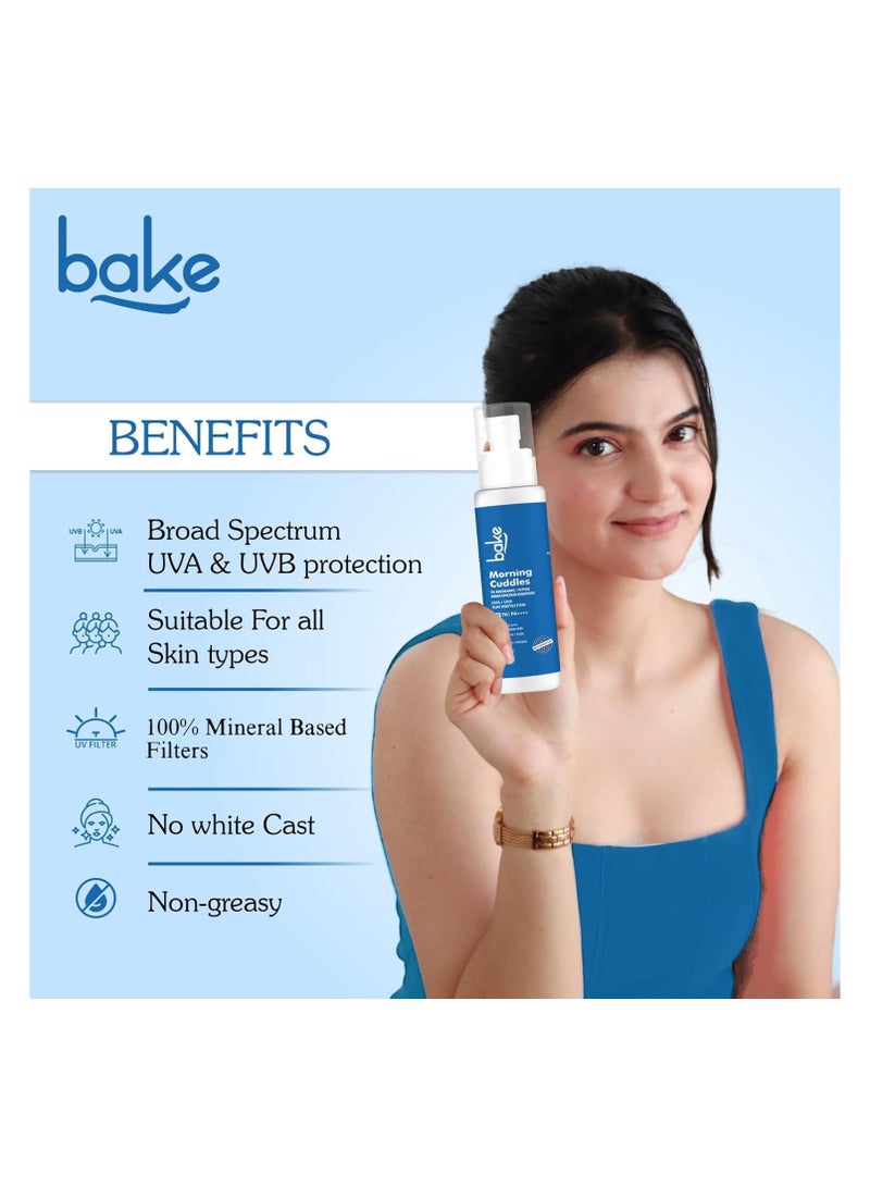BAKE Sunscreen SPF 70 PA+++ with 5% Niacinamide, Peptide | UVA / UVB Sun Protection | 100ml - Image 2