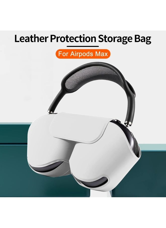 NIBEMINENT - For Apple AirPods Max Case, Smart Automatic Sleep Headphones Silicone Storage Bag, Portable Travel Anti-Scratch Carrying Case, Compatible with AirPods Max Anti-Dust Protective Cover (White) - Image 1