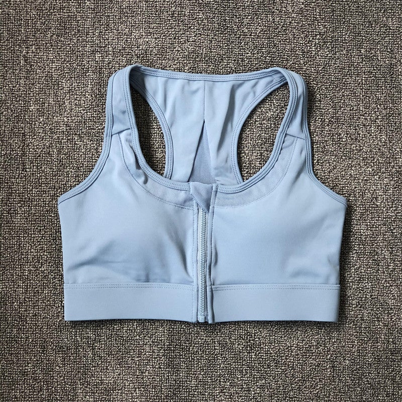 Sports Underwear Women'S Shockproof Running Anti-Sagging Plus Size Chubby Girl Big Chest Push Up Front Zipper Vest Shaped Bra - Image 4