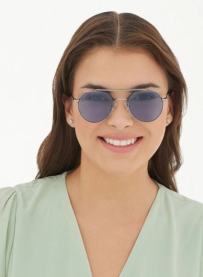 30Sundays 30Sundays IRIS,Women Sunglasses, Aviator Sunglasses, UV Protection: UV400 (Silver,Blue)