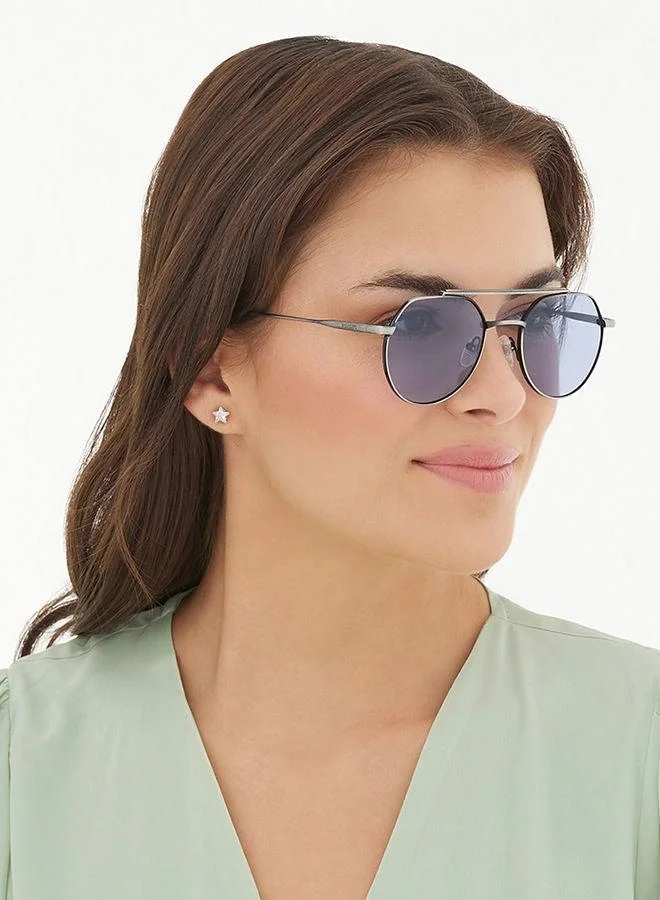 30Sundays 30Sundays IRIS,Women Sunglasses, Aviator Sunglasses, UV Protection: UV400 (Silver,Blue)