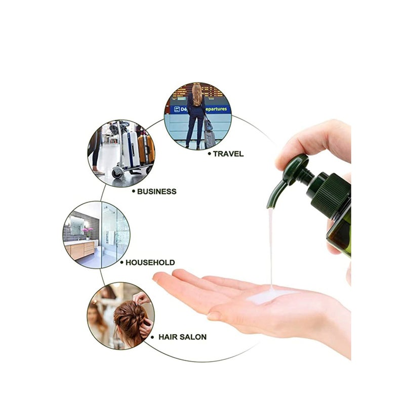 SOLARAE 4 PCS Hand Gel Dispenser Refillable Sanitizer Bottles Empty Shampoo Versatile Pump Bottle Drip-free Lotion Container Soap ( Green) - Image 5