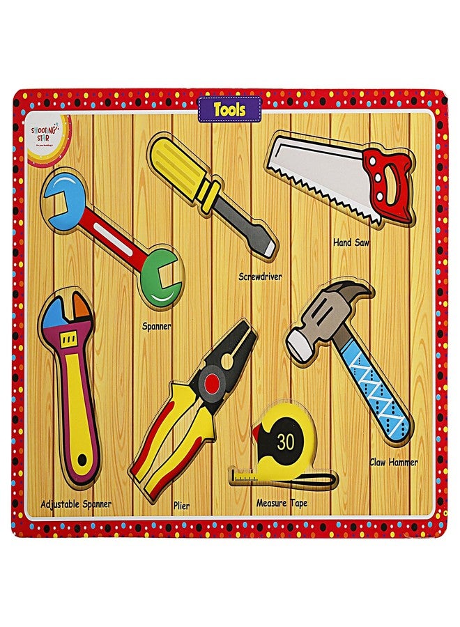 Shooting Star Wooden Chunky Tools Puzzle for Toddlers -7 Piece Set Multicolour for Kids | Age 18 Months Plus Educational Learning Toy - Image 2