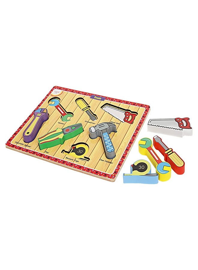 Shooting Star Wooden Chunky Tools Puzzle for Toddlers -7 Piece Set Multicolour for Kids | Age 18 Months Plus Educational Learning Toy - Image 3