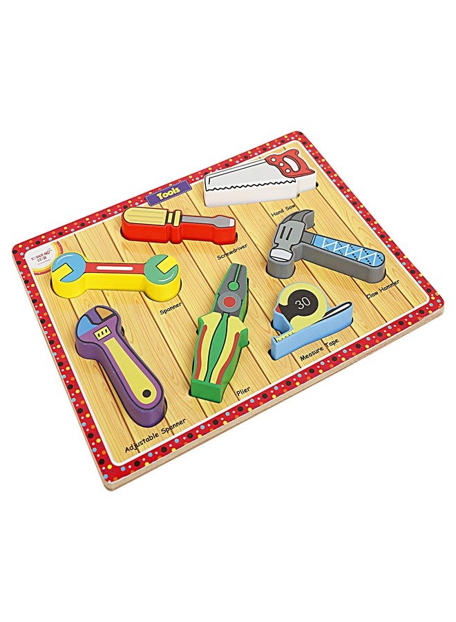 Shooting Star Wooden Chunky Tools Puzzle for Toddlers -7 Piece Set Multicolour for Kids | Age 18 Months Plus Educational Learning Toy - Image 5