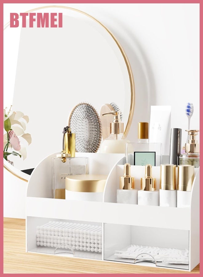 BTFMEI Makeup Organizer with Drawers, Premium Cosmetic Display Case for Saudi Women's Vanity and Bathroom (White)  - Image 3