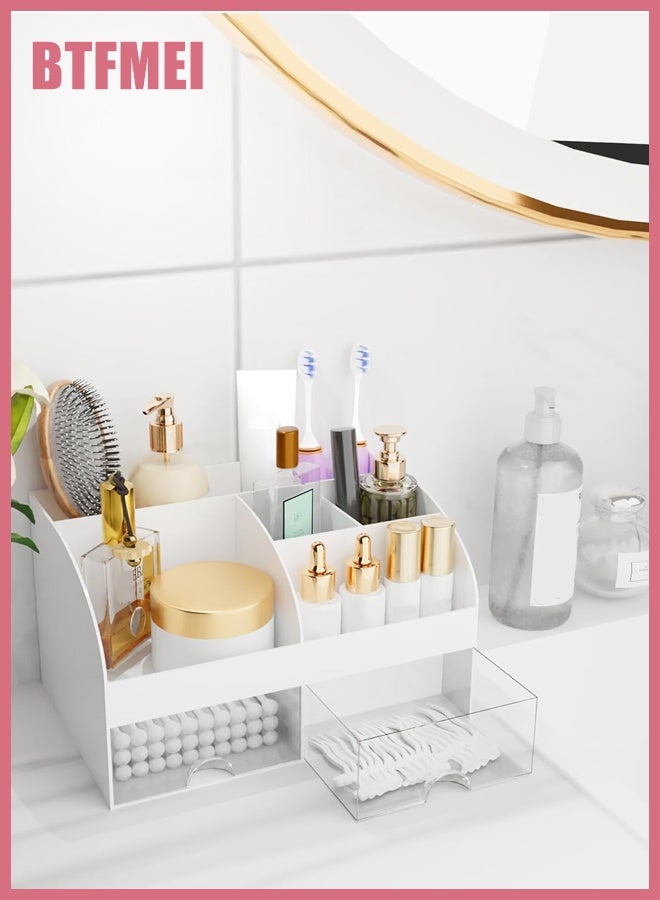 BTFMEI Makeup Organizer with Drawers, Premium Cosmetic Display Case for Saudi Women's Vanity and Bathroom (White)  - Image 5