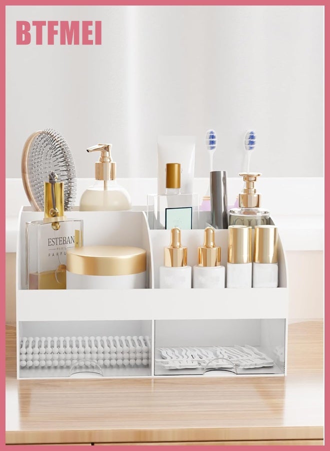 BTFMEI Makeup Organizer with Drawers, Premium Cosmetic Display Case for Saudi Women's Vanity and Bathroom (White)  - Image 4