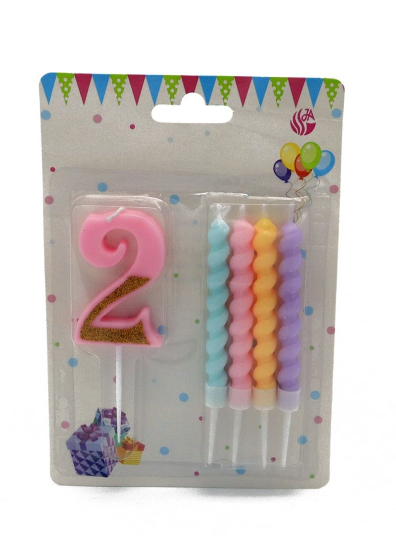 co arma Birthday candles set, 50 pieces, complete from zero to 9, the package consists of 4 candles and a number  - Image 5