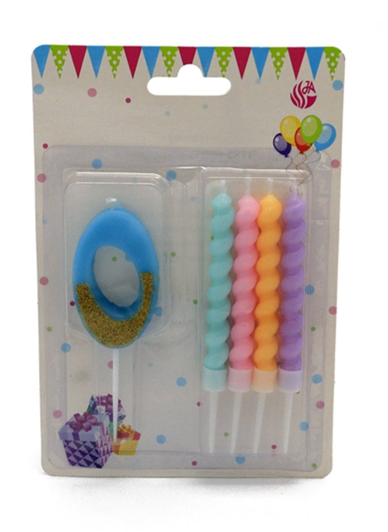 co arma Birthday candles set, 50 pieces, complete from zero to 9, the package consists of 4 candles and a number  - Image 3