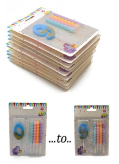 co arma Birthday candles set, 50 pieces, complete from zero to 9, the package consists of 4 candles and a number  - Image 2