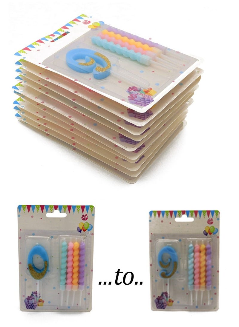 co arma Birthday candles set, 50 pieces, complete from zero to 9, the package consists of 4 candles and a number  - Image 2