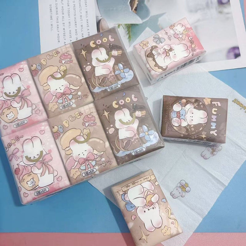 Printed Handkerchief Paper Kt Cat Parchia Dog Printed Paper Towel Portable Small Package Facial Tissue Toilet Paper Color Napkin - Image 1