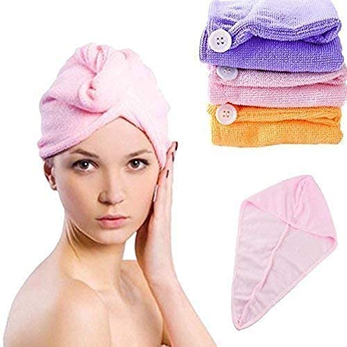 Cyrox Cyrox HairDrying Absorbent Microfiber Towel Dry Shower Caps Bathrobe Hat Magic Hair Wrap for Women Hair wrap 1Pcs - Image 2