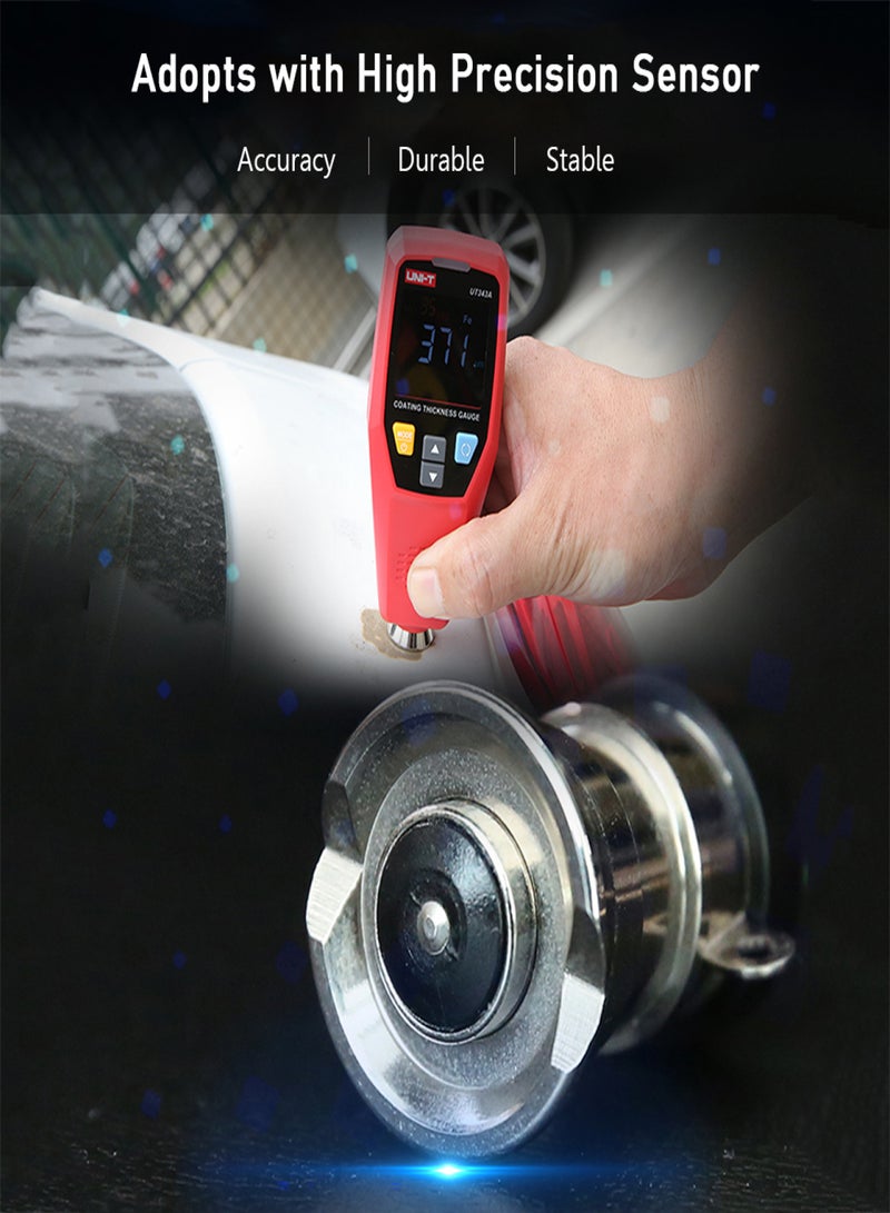UNI-T Dual Purpose Paint Coating Thickness Gauge for Ferrous Substrate/ Non-Ferrous Substrate Measurement Handheld Digital Coatings Thickness Tester 0～1750μm Automobile Electroplating Paint Film - Image 3