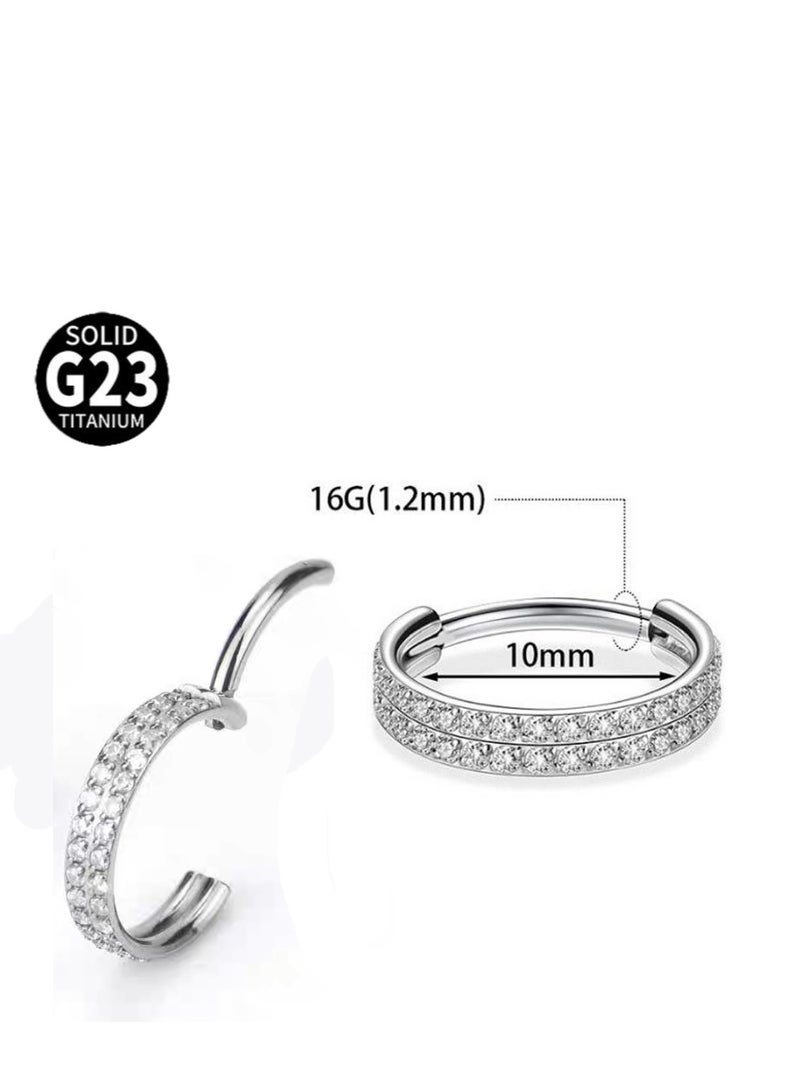 Innoshine Titanium Medical Hoop Nose Earring with Easy Open and Close Sucker  Surgical Steel Nose Rings for women Fashion Man Nose Ring  Suitable for Sensitive Skin  - Image 2