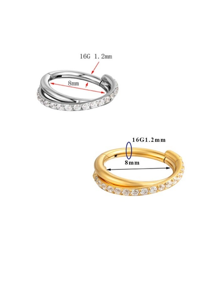 Innoshine Titanium Medical Hoop Nose Earring with Easy Open and Close Sucker  Surgical Steel Nose Rings for women Fashion Man Nose Ring  Suitable for Sensitive Skin - Image 3