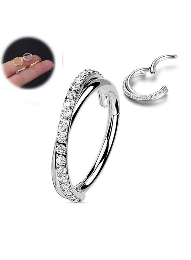 Innoshine Titanium Medical Hoop Nose Earring with Easy Open and Close Sucker  Surgical Steel Nose Rings for women Fashion Man Nose Ring  Suitable for Sensitive Skin - Image 1