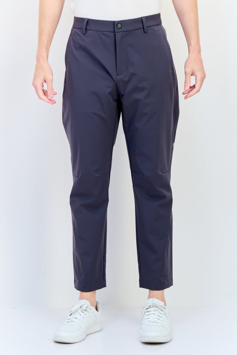 SELECTED Men Tapered Fit Solid Dress Pants, Dark Grey - Image 1