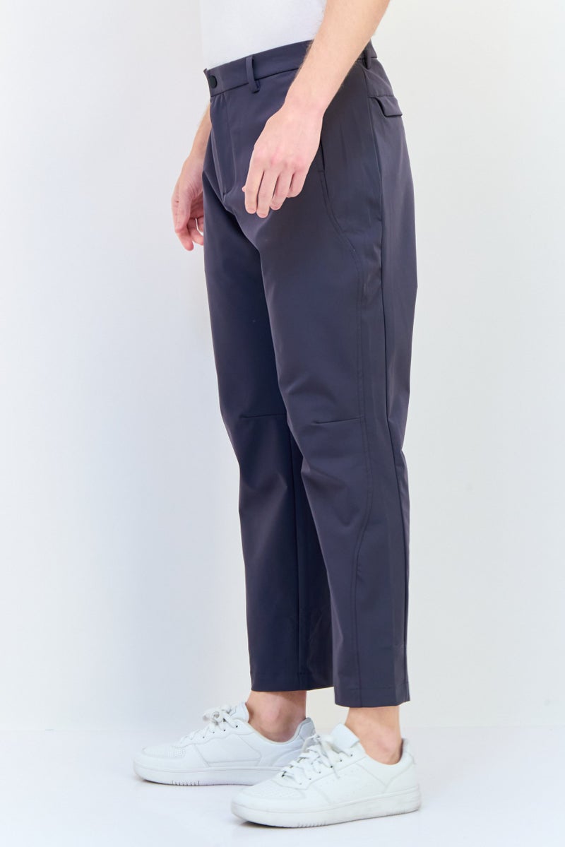 SELECTED Men Tapered Fit Solid Dress Pants, Dark Grey - Image 2