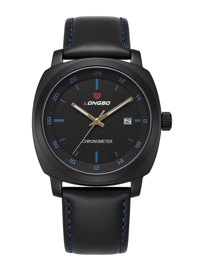 Longbo A youthful, water-resistant watch with a stylish black strap, combining elegance and practicality. - Image 1