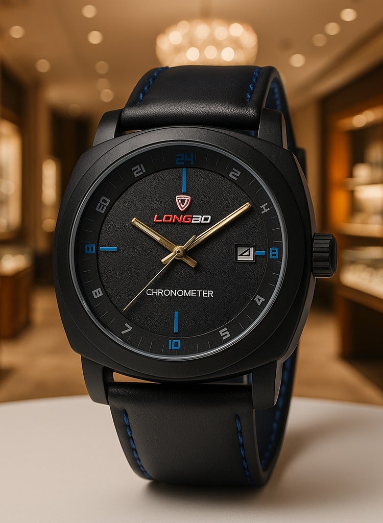 Longbo A youthful, water-resistant watch with a stylish black strap, combining elegance and practicality. - Image 5