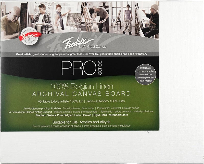 Fredrix Fredrix PRO Series Archival Linen Canvas Board 8 x 10 White - Image 1