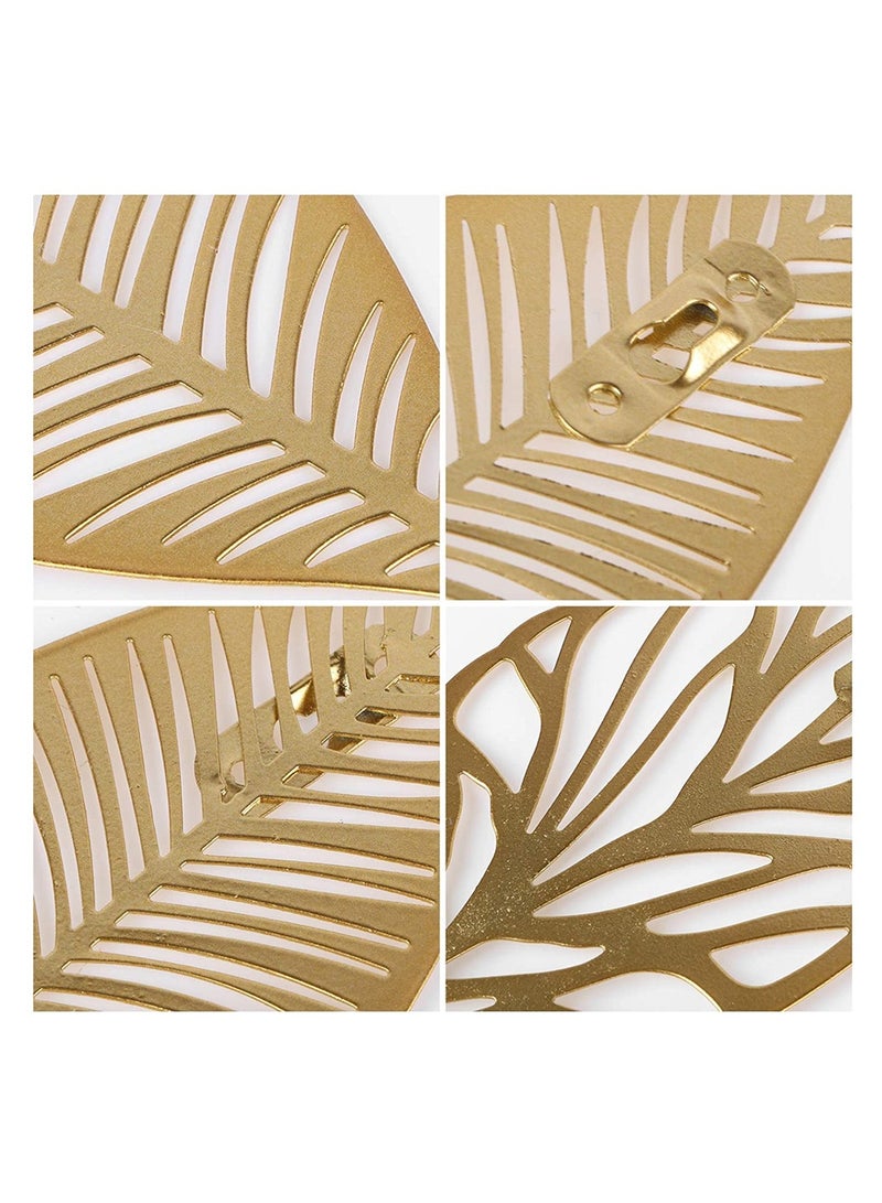 Set of 2 Leaf Design Iron Wall Hooks - Chic Coat Hanger & Key Holder for Home Organization, Ideal for Hats, Bags & Accessories - Image 4