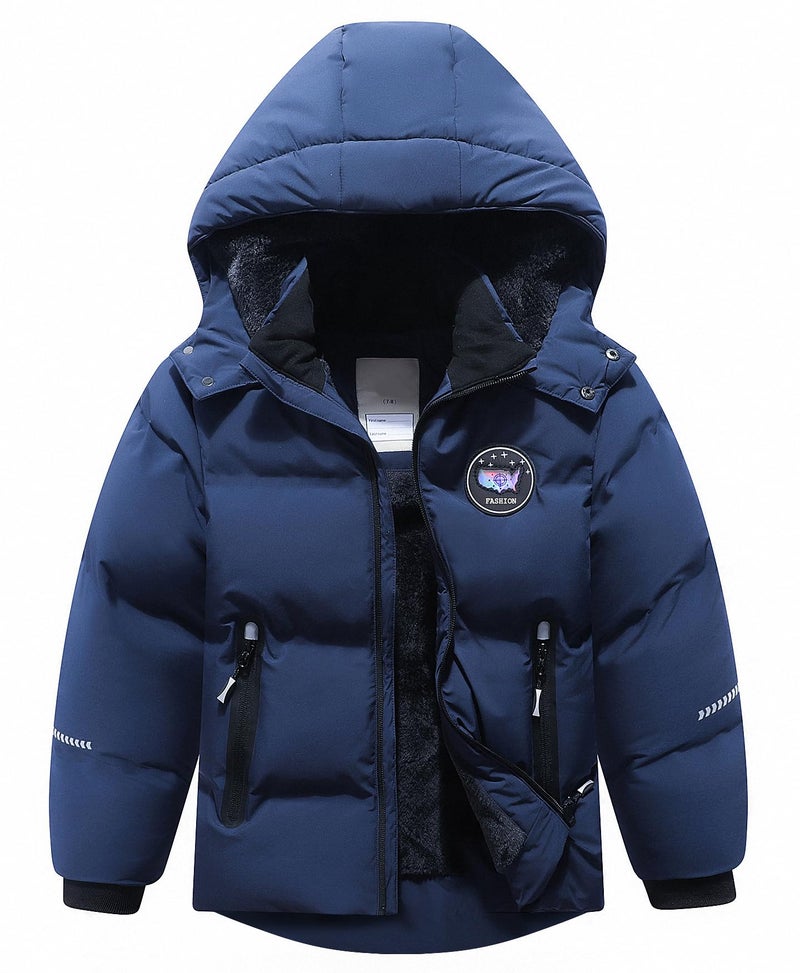 BYLESIN Kids Boy's Winter Coat Fleece Lined Waterproof Jacket Puffy Cotton Coat Thick Hooded Down Outdoor Coats - Image 1