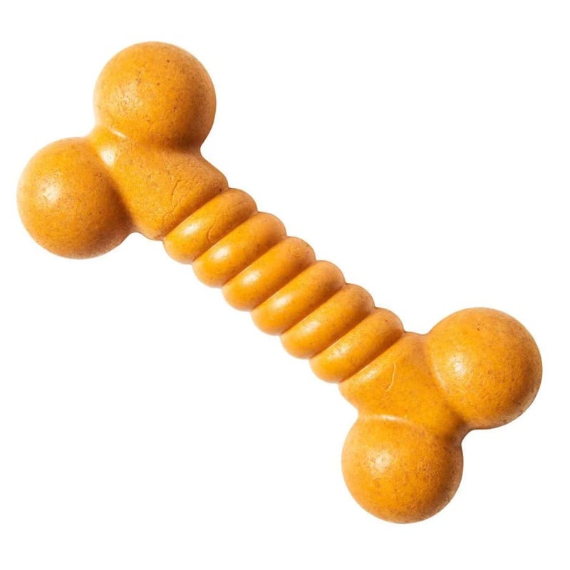SPOT Bam-Bones Nubby Bone - Made with Strong Bamboo Fiber, Durable Long Lasting Chew Toy for Light to Moderate Chewers for Dogs & Teething Puppies Under 40lbs, 7in Allergen Free Peanut Butter Flavor - Image 2