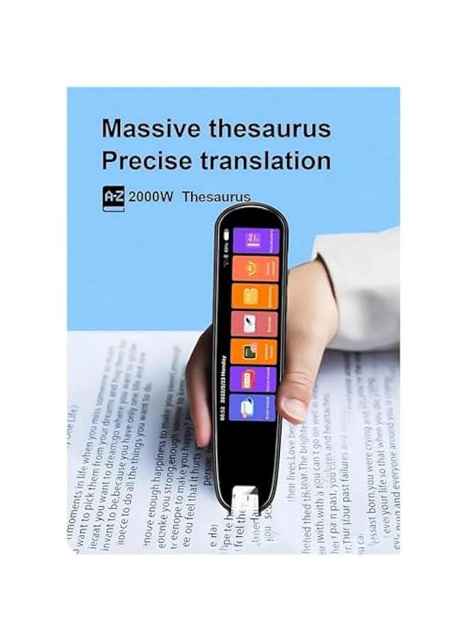Digital Translation Pen, 3.38in Touchscreen Text to Speech Languages Translator Pen Scanner, Real Time 134 Languages Portable Dictionary Pen for Travel Reading Learning Meeting