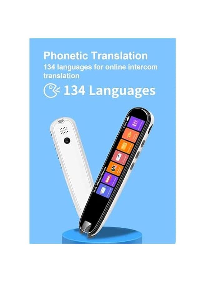 Digital Translation Pen, 3.38in Touchscreen Text to Speech Languages Translator Pen Scanner, Real Time 134 Languages Portable Dictionary Pen for Travel Reading Learning Meeting