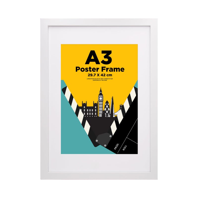 EGOFINE A3 Frame100 Solid WoodA3 Picture Frame Matted for A4 A3 Photo Frames with Acrylic GlassCertificate Frame for Wall Mounting297 X 42 cm Poster Frames for PortraitWhite