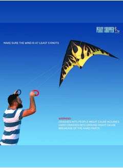 JUMEIRAH BEACH KITE Jumeirah Beach Kite for Kids & Adults, Str Kites for Beginner with 1.6 Meter Strong Kite String with Winder Handle, Lightweight Kite Paper, Sport & Outdoor Toys Is Great for All Ages (Fire Black)  - Image 4