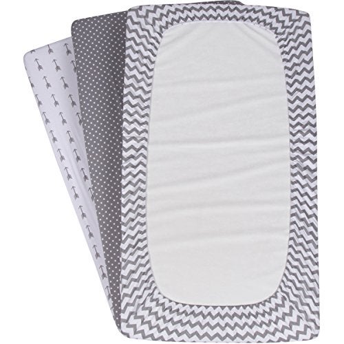 BaeBae Goods Premium Crib Sheets for Baby Boys and Girls, 4 Pack, Soft and Breathable Jersey Knit Fitted Sheet Set, Grey and White, Cute Gender Neutral Nursery Mattress Bedding, Universal Fit - Image 5