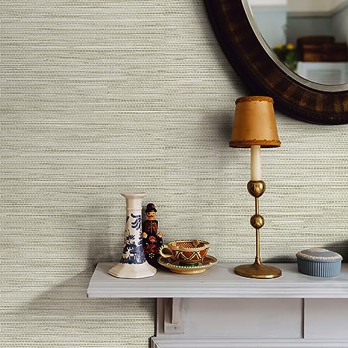 JiffDiff Grasscloth Wallpaper Peel and Stick Cream Grassweave Peel & Stick Wallpaper Textured Wallpaper Contact Paper 17.3"x118" - Image 2