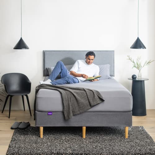 Purple SoftStretch Sheets, King/Cal King, Rayon Blend, Moisture-Wicking, Stormy Grey, Fits Other Mattresses, Stretch for Adaptive Support - Image 3