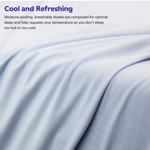 Purple SoftStretch Sheets, King/Cal King, Rayon Blend, Moisture-Wicking, Stormy Grey, Fits Other Mattresses, Stretch for Adaptive Support - Image 4