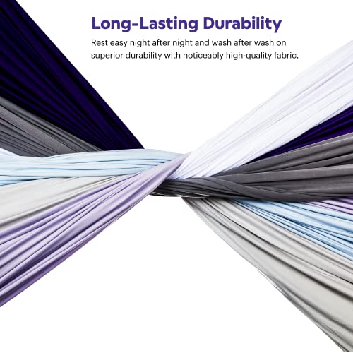 Purple SoftStretch Sheets, King/Cal King, Rayon Blend, Moisture-Wicking, Stormy Grey, Fits Other Mattresses, Stretch for Adaptive Support - Image 5