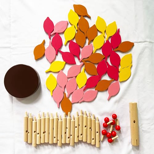 Carykon Early Childhood Education Building Blocks Wooden Assembling Tree Combination Boys and Girls DIY Disassembly Combination Puzzles Educational Toys Home Office DecorationYellow3 Yrs - Image 5