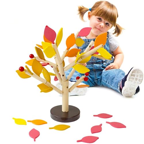Carykon Early Childhood Education Building Blocks Wooden Assembling Tree Combination Boys and Girls DIY Disassembly Combination Puzzles Educational Toys Home Office DecorationYellow3 Yrs - Image 1
