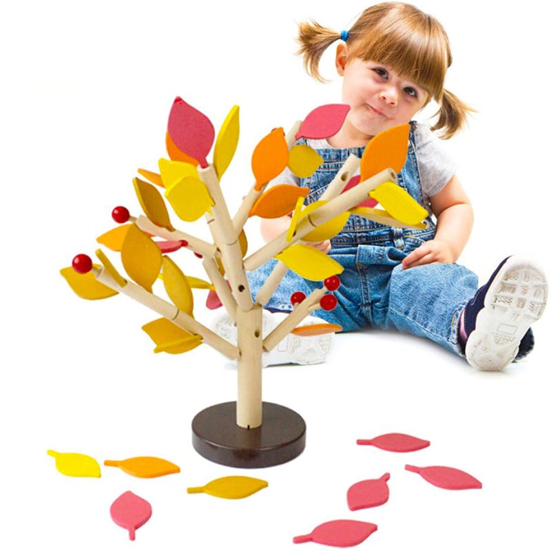 Carykon Early Childhood Education Building Blocks Wooden Assembling Tree Combination Boys and Girls DIY Disassembly Combination Puzzles Educational Toys Home Office DecorationYellow3 Yrs - Image 3